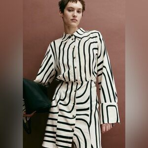 H&m linen blend shirt dress